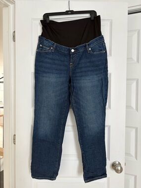 GAP Dark Blue Denim Maternity Jeans with Black Waist Panel